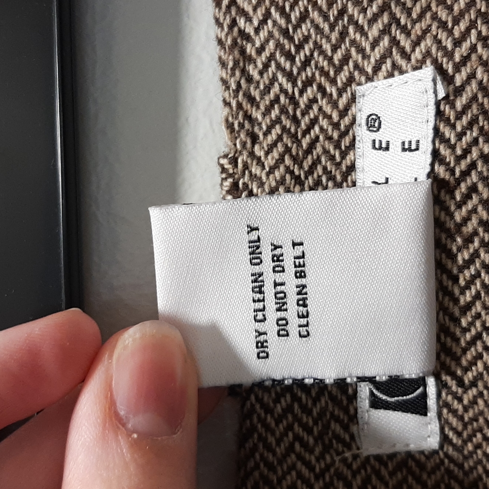 Brown/Tan Tweed Knee Length Wool Skirt, Size 8 - Picture 8 of 8